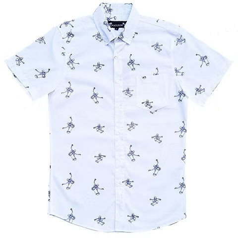 Molokai / Lanikai Vintage 100% cotton Shirt- skating skeleton￼