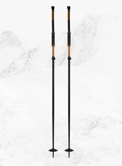 ARMADA AK Adjustable Ski Poles 2025 - Tan Leather/Black