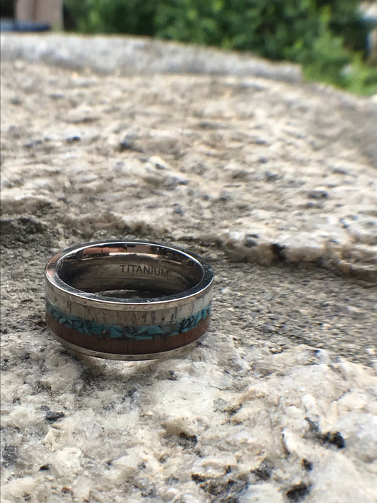 The Nomad- real antler/turquoise/cedar